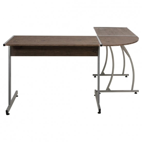 Bureau d'angle marron bois d'ingénierie