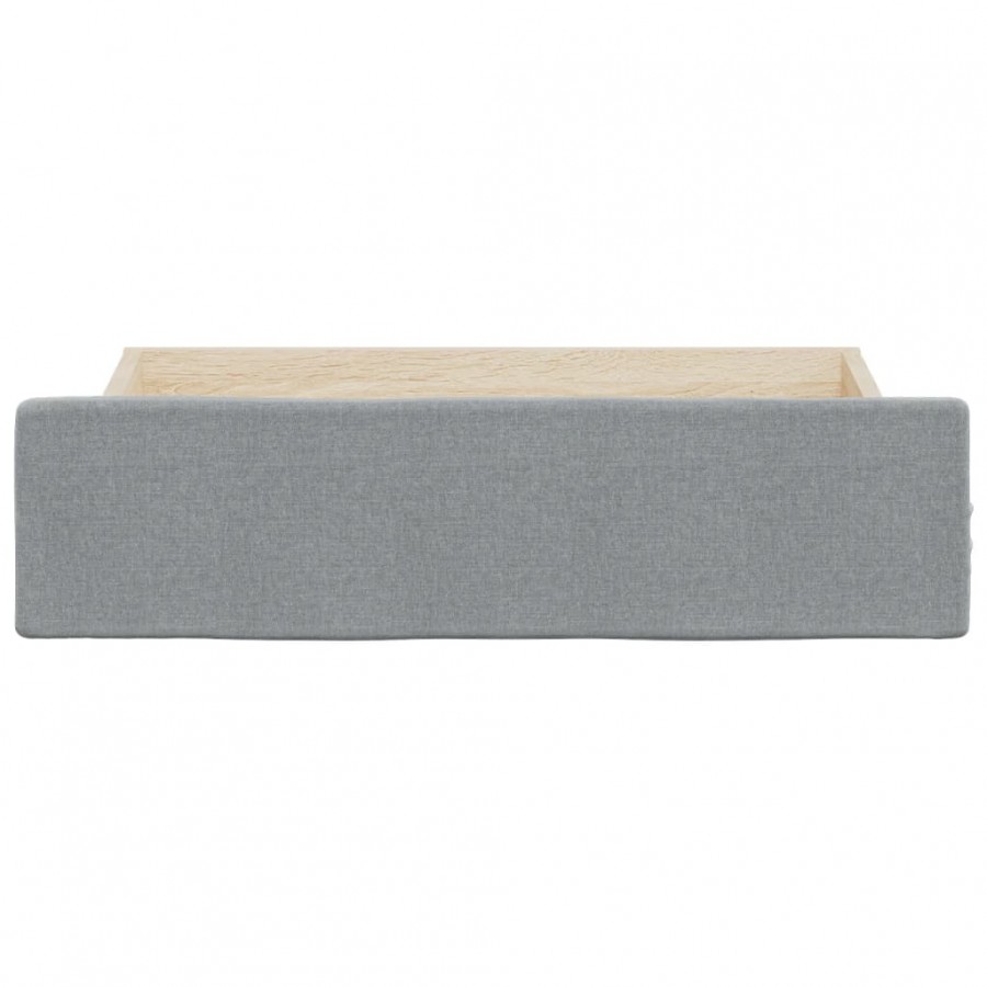 Tiroirs de lit 2 pcs gris clair bois d'ingénierie et tissu