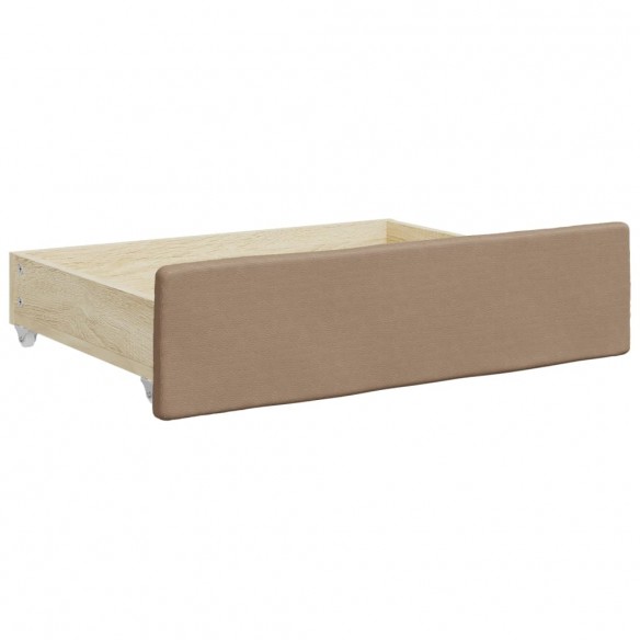 Tiroirs de lit 2 pcs cappuccino bois d'ingénierie et similicuir