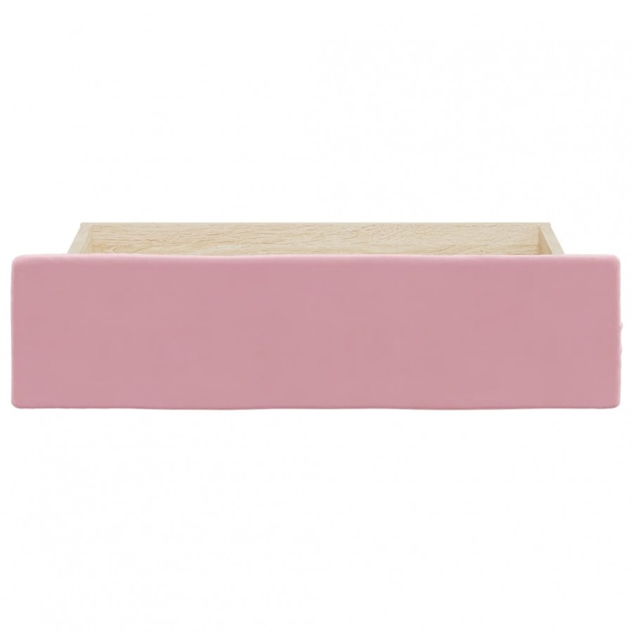 Tiroirs de lit 2 pcs rose bois d'ingénierie et velours