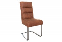 Lot de 4 chaises design brun avec piétement en acier