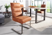 Lot de 4 chaises design brun avec piétement en acier