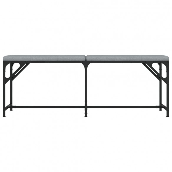 Banc à manger gris clair 124x32x45 cm acier et tissu