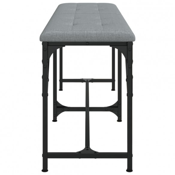 Banc à manger gris clair 124x32x45 cm acier et tissu
