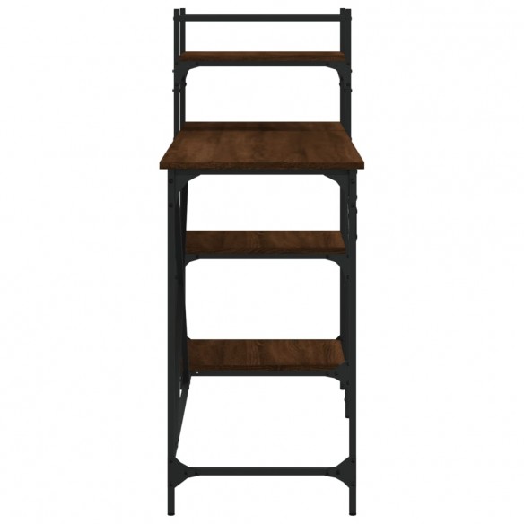 Bureau d'ordinateur avec étagères chêne marron 120x47x109 cm
