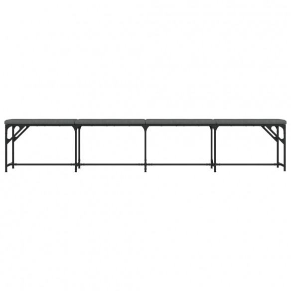 Banc à manger gris foncé 248x32x45 cm acier et tissu