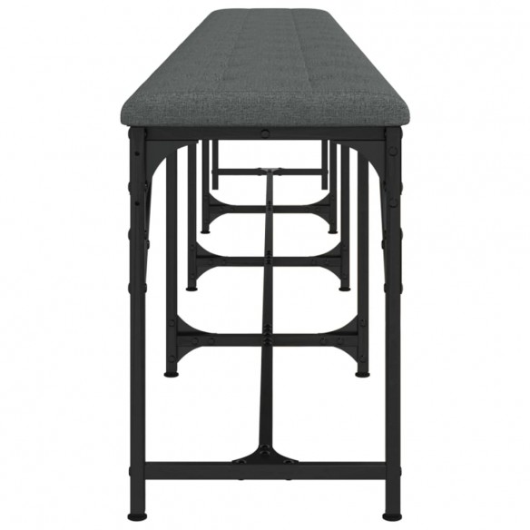 Banc à manger gris foncé 248x32x45 cm acier et tissu