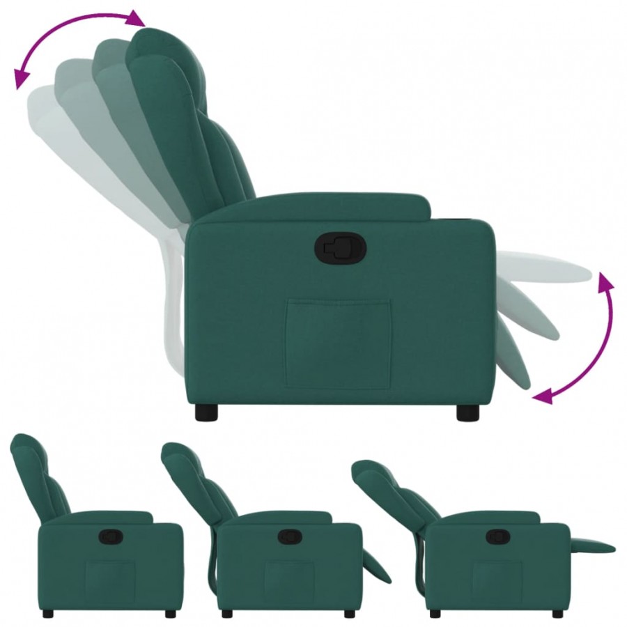 Fauteuil inclinable Vert foncé Tissu