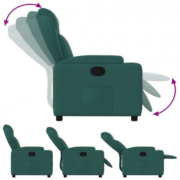 Fauteuil inclinable Vert foncé Tissu