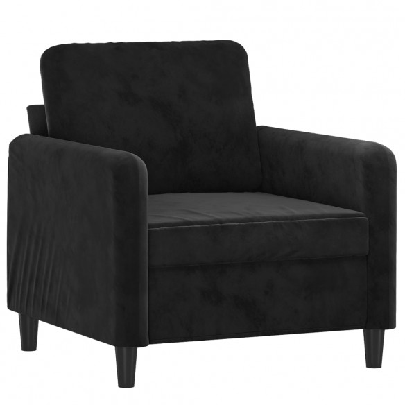Fauteuil Noir 60 cm Velours