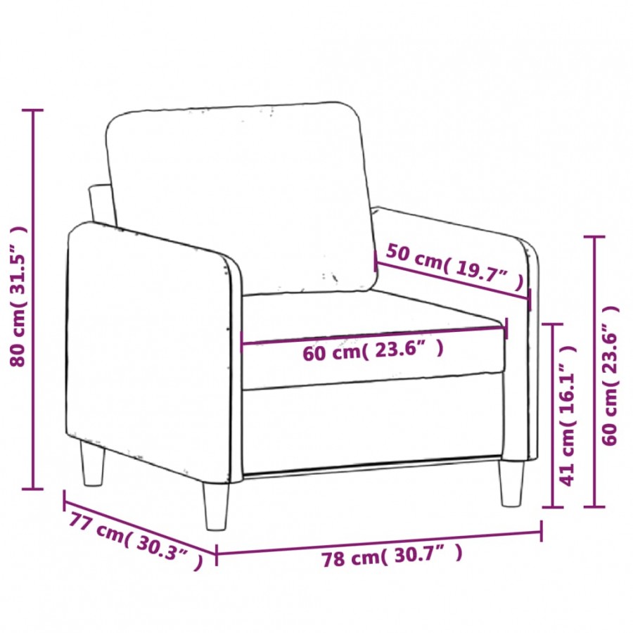 Fauteuil Noir 60 cm Velours