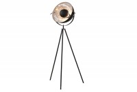 Lampadaire moderne en acier inoxydable et en aluminium coloris noir et argenté