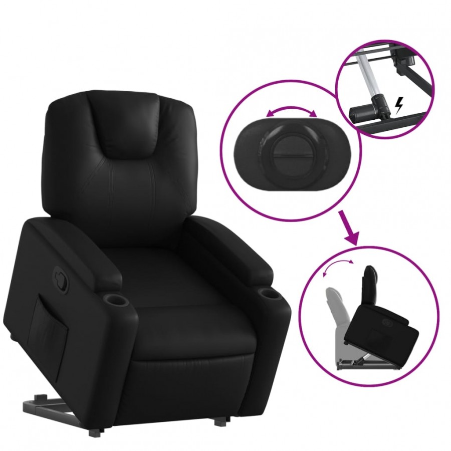 Fauteuil inclinable Noir Similicuir