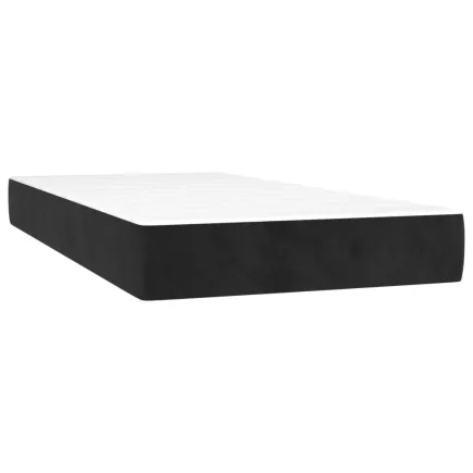 Matelas de lit à ressorts ensachés Noir 80x200x20 cm Velours 2