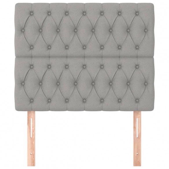 Têtes de lit 2 pcs Gris clair 90x7x78/88 cm Tissu