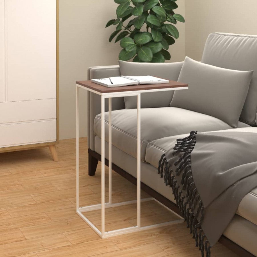 Table d'appoint Blanc 40x30x59 cm 