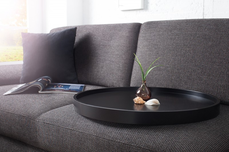 Table d'appoint noire design en bois / métal