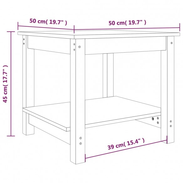 Table basse 50x50x45 cm Bois massif de pin