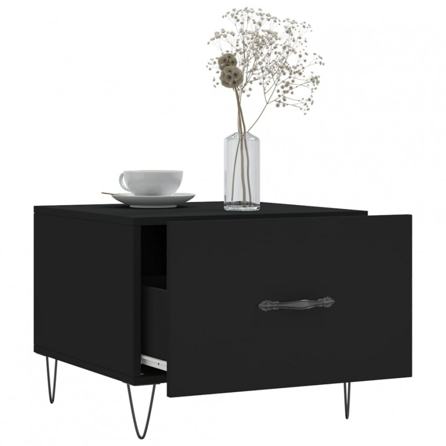 Tables basses 2 pcs noir 50x50x40 cm bois d'ingénierie