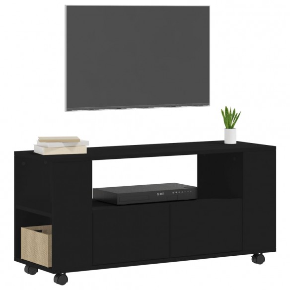 Meuble TV noir 102x34,5x43 cm bois d'ingénierie
