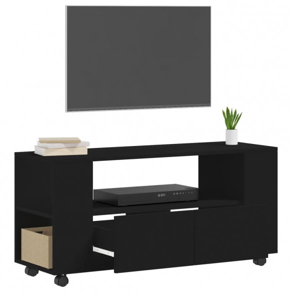 Meuble TV noir 102x34,5x43 cm bois d'ingénierie