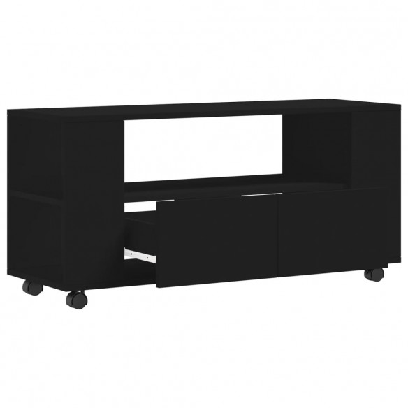 Meuble TV noir 102x34,5x43 cm bois d'ingénierie