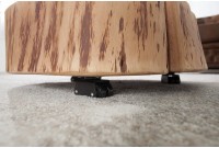 Table basse roulette en bois massif design naturel