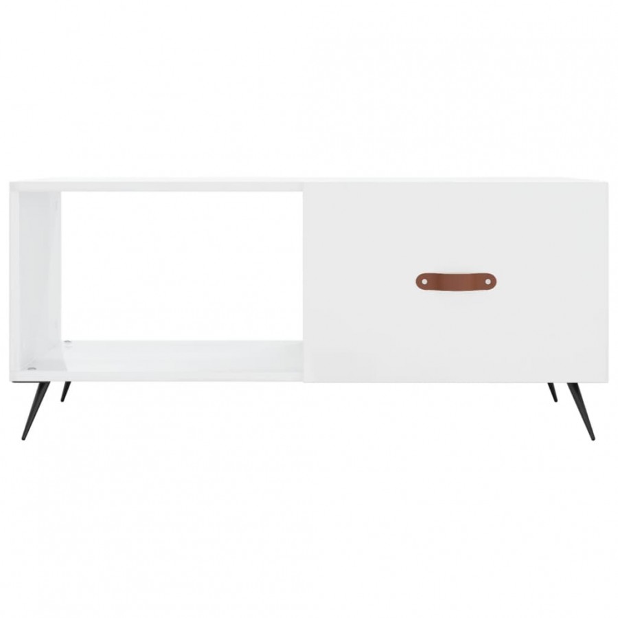 Table basse Blanc brillant 90x50x40 cm 