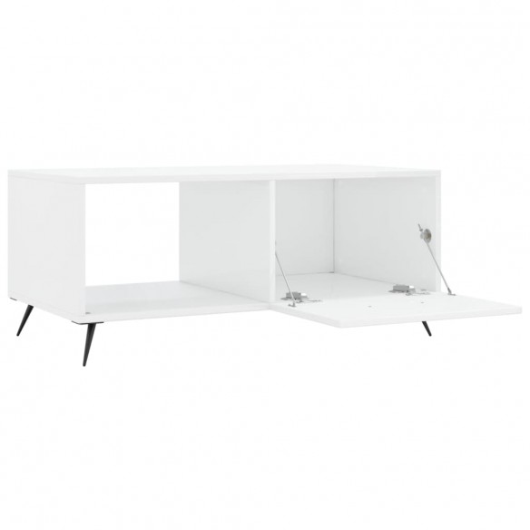 Table basse Blanc brillant 90x50x40 cm 