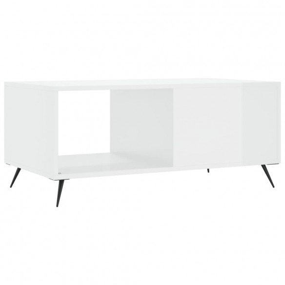 Table basse Blanc brillant 90x50x40 cm 
