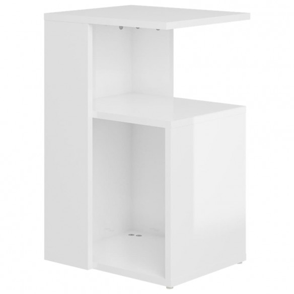 Table d'appoint Blanc brillant 36x30x56 cm Aggloméré