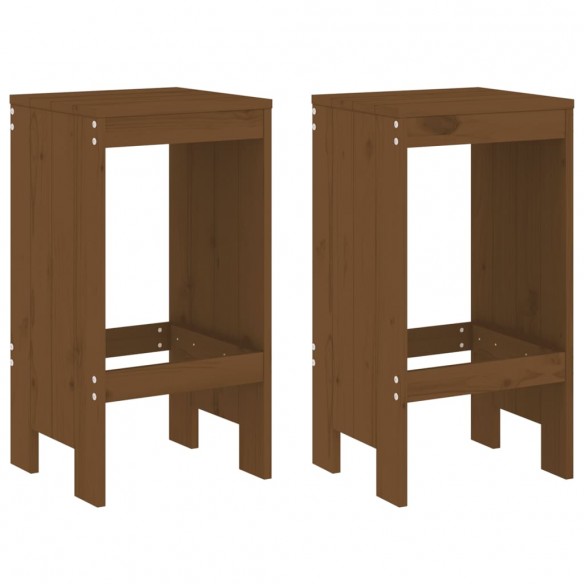 Tabourets 2 pcs marron miel 40x36x75 cm bois massif de pin