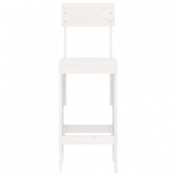 Tabourets de bar 2 pcs blanc 40x48,5x115,5cm bois massif de pin