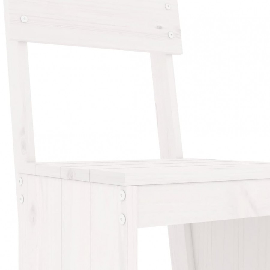 Tabourets de bar 2 pcs blanc 40x48,5x115,5cm bois massif de pin