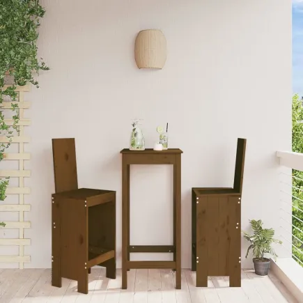 Tabourets 2 pcs marron miel 40x42x120 cm bois massif de pin