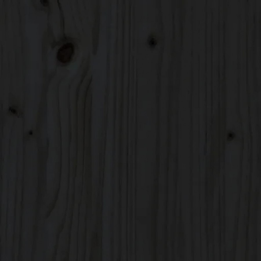 Lit pour enfants noir 90x200 cm bois de pin massif