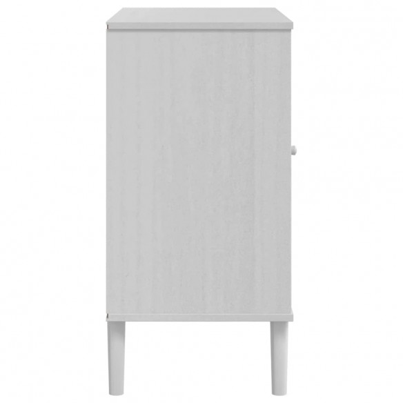 Buffet SENJA aspect rotin blanc 80x40x80 cm bois massif de pin