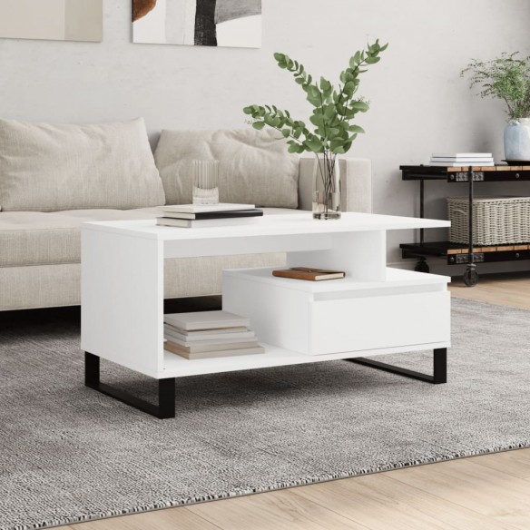 Table basse Blanc 90x49x45 cm 