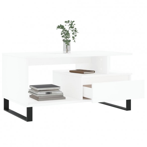 Table basse Blanc 90x49x45 cm 