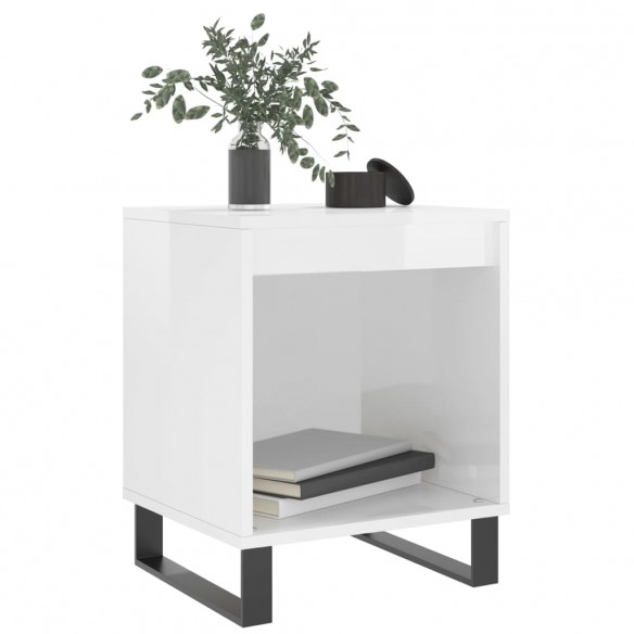 Tables de chevet 2 pcs blanc brillant 40x35x50 cm