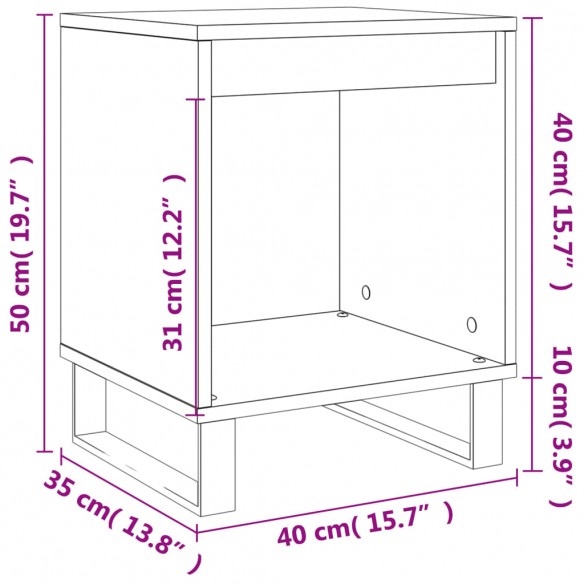 Tables de chevet 2 pcs blanc brillant 40x35x50 cm