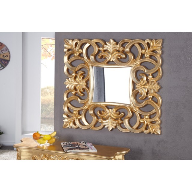 Miroir mural style baroque teinté doré