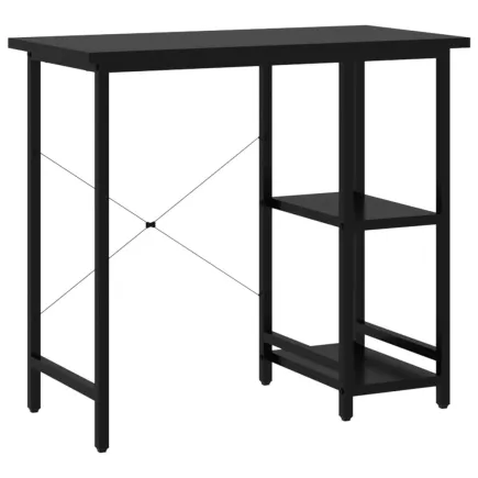 Bureau d'ordinateur Noir 80x40x72 cm MDF et métal 2