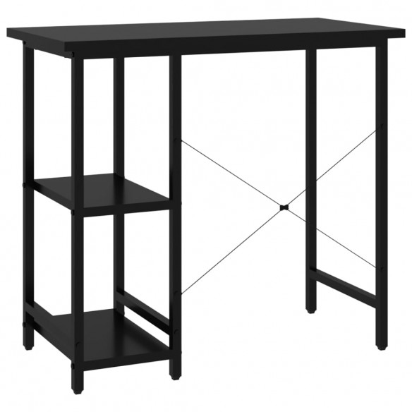 Bureau d'ordinateur Noir 80x40x72 cm MDF et métal
