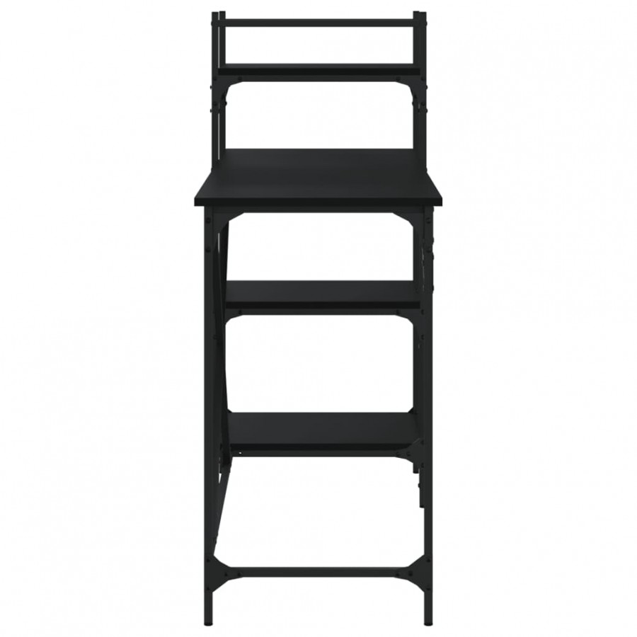 Bureau d'ordinateur avec étagères noir 120x47x109 cm