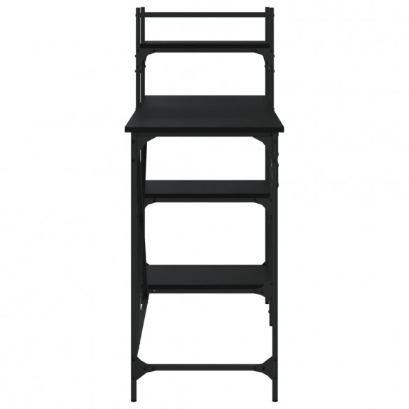Bureau d'ordinateur avec étagères noir 120x47x109 cm
