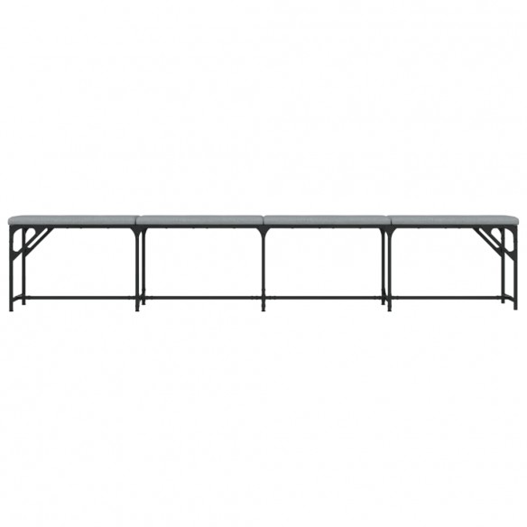 Banc à manger gris clair 248x32x45 cm acier et tissu