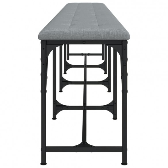 Banc à manger gris clair 248x32x45 cm acier et tissu