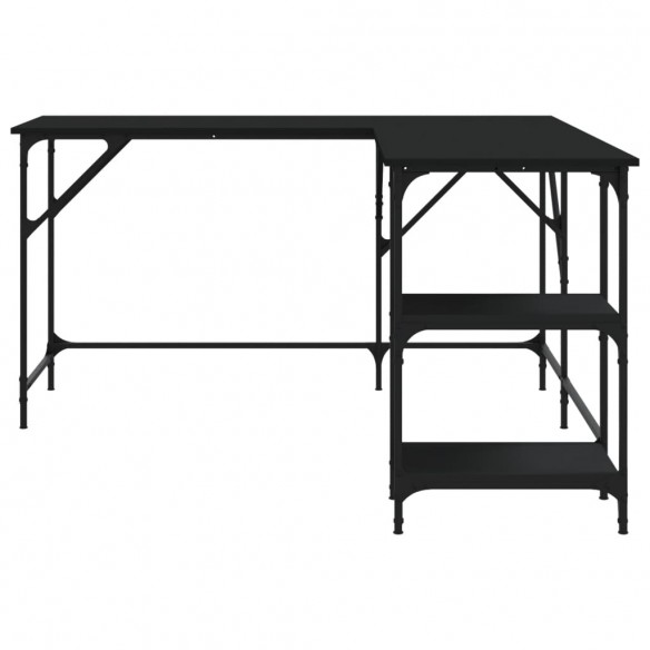 Bureau noir 139x139x75 cm bois d'ingénierie