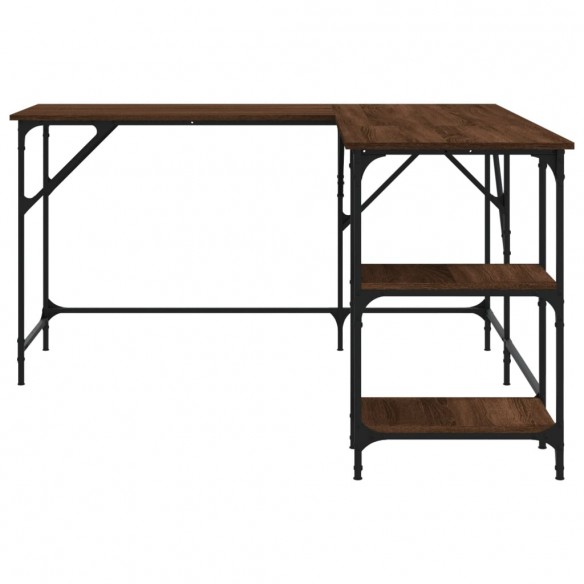 Bureau chêne marron 139x139x75 cm bois d'ingénierie